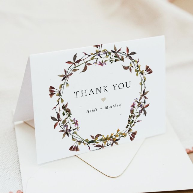 Tarjeta De Agradecimiento HEIDI Bohemian Tones Mutados acuarela Flor silvest (Subido por el creador)