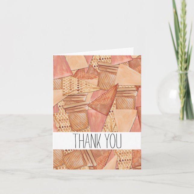 Tarjeta De Agradecimiento Helado Cream Cones Gracias (Anverso)