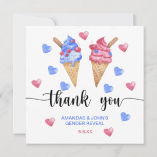Tarjeta De Agradecimiento Helado de acuarela Gracias por la revelación de gé