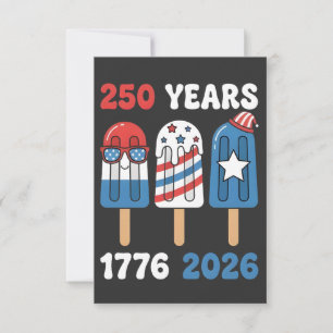 Tarjeta De Agradecimiento Helado del 4 de Julio 250 años 1776 2026