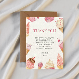 Tarjeta De Agradecimiento Helado Ella ha sido seleccionada Lluvia de regalos