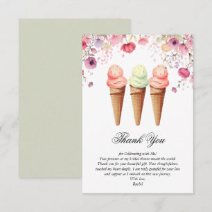 Tarjeta De Agradecimiento Helado She's Been Scooped Up Despedida de soltera