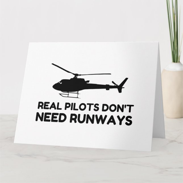 Tarjeta De Agradecimiento Helicóptero PILOT RUNWAYS (Anverso)