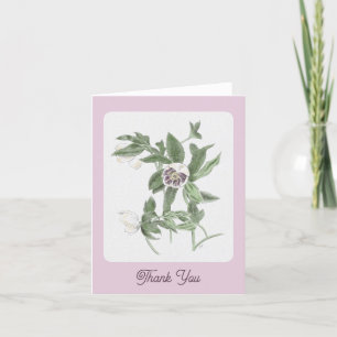Tarjeta De Agradecimiento Hellebore blanco y morado dibujado a mano