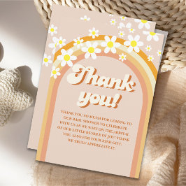 Tarjeta De Agradecimiento  Hello Baby - Retro Groovy Baby Shower