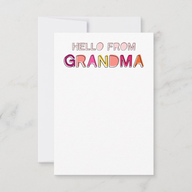 Tarjeta De Agradecimiento Hello from Grandma Notecards (Anverso)