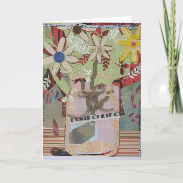 Tarjeta De Agradecimiento hello.getwell. blank/flowers bouquet paper art des (Anverso)