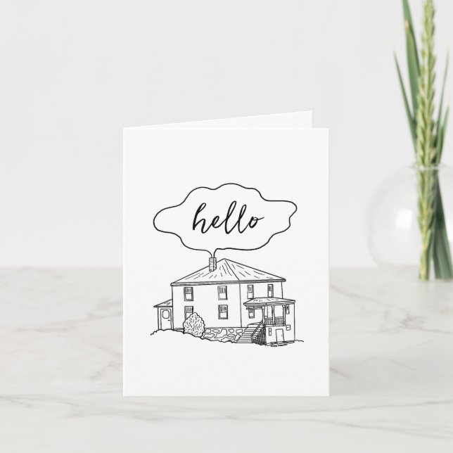 Tarjeta De Agradecimiento Hello House Blank (Anverso)