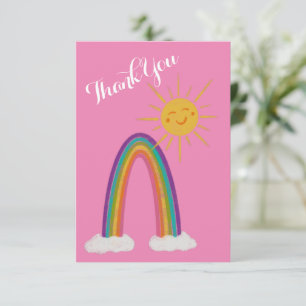 Tarjeta de agradecimiento Hello Sunshine con arcoí