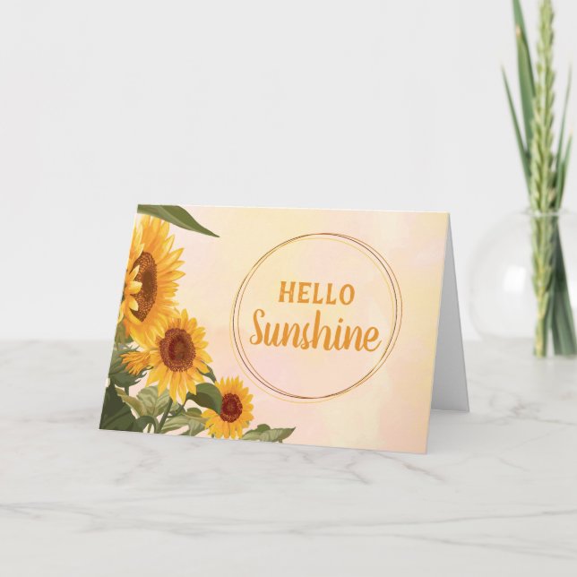 Tarjeta De Agradecimiento Hello Sunshine Watercolor Sunflower Notecards (Anverso)