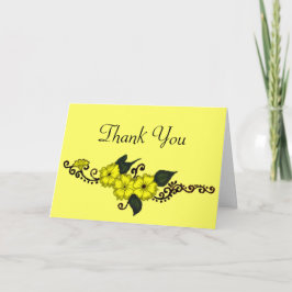 Tarjeta De Agradecimiento Henna Flower (amarillo)