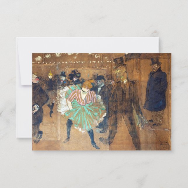Tarjeta De Agradecimiento Henri de Toulouse-Lautrec - Danza en la Roque (Anverso)
