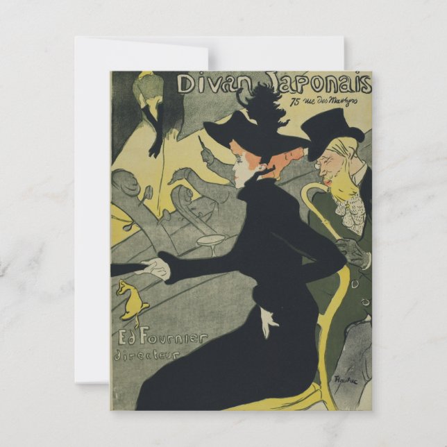 Tarjeta De Agradecimiento Henri De Toulouse Lautrec - Divan Japonais (Anverso)