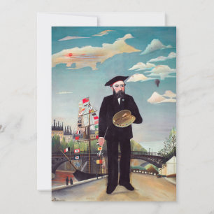 Tarjeta De Agradecimiento Henri Rousseau - Autorretrato-Paisaje