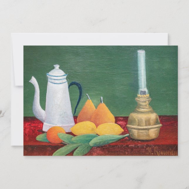 Tarjeta De Agradecimiento Henri Rousseau - Bodegón con Cafetera (Anverso)