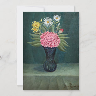 Tarjeta De Agradecimiento Henri Rousseau - Dalia y margaritas en un jarrón
