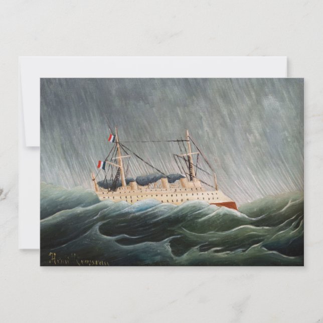 Tarjeta De Agradecimiento Henri Rousseau - El barco en la tempestad (Anverso)
