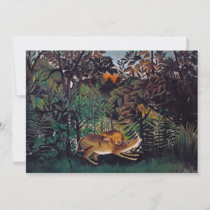 Tarjeta De Agradecimiento Henri Rousseau - El león hambriento