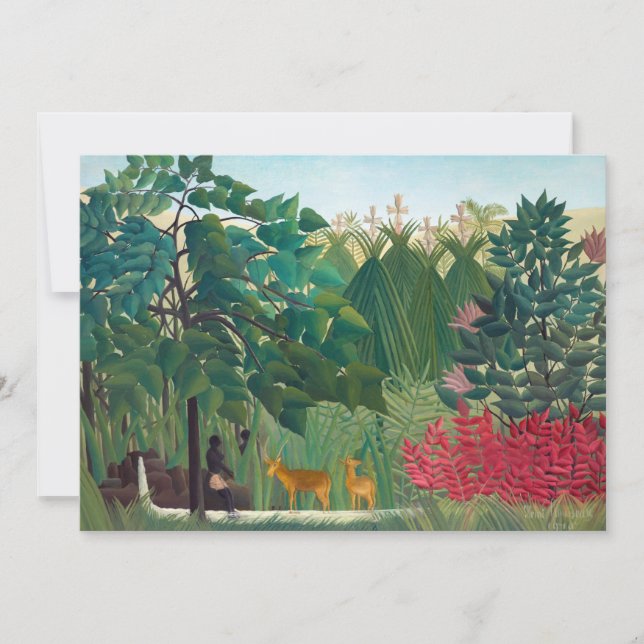 Tarjeta De Agradecimiento Henri Rousseau - La cascada (Anverso)