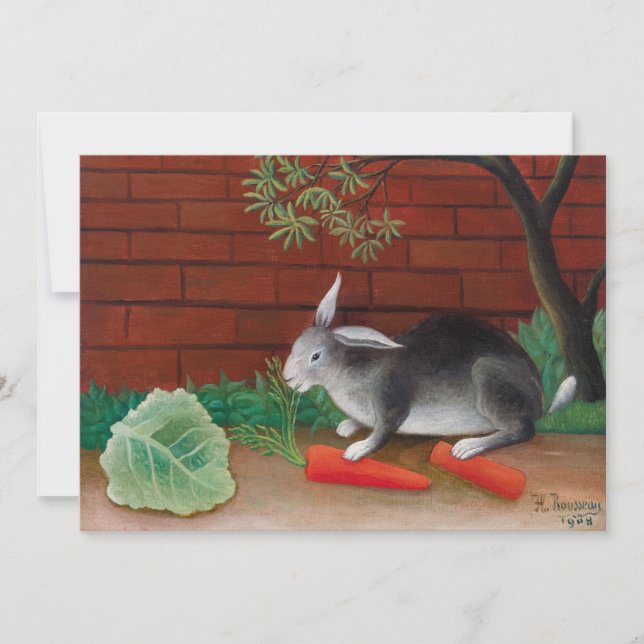 Tarjeta De Agradecimiento Henri Rousseau - La comida del conejo (Anverso)