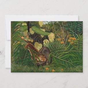 Tarjeta De Agradecimiento Henri Rousseau - Pelea entre Tigre y Búfalo