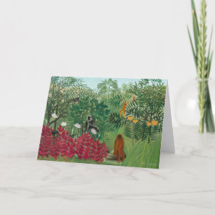 Tarjeta De Agradecimiento Henri Rousseau - Selva Tropical con Monos