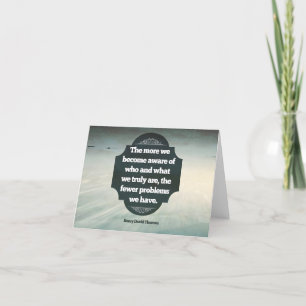 Tarjeta De Agradecimiento Henry David Thoreau Cita Inspiradora "Consciente"