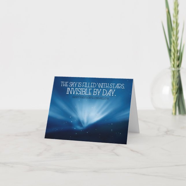 Tarjeta De Agradecimiento Henry Wadsworth Longfellow Cita Inspiradora Sky (Anverso)