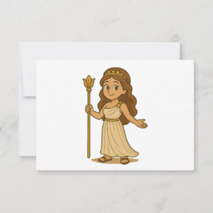 Tarjeta De Agradecimiento Hera de dibujos animados adorable – Diosa griega d