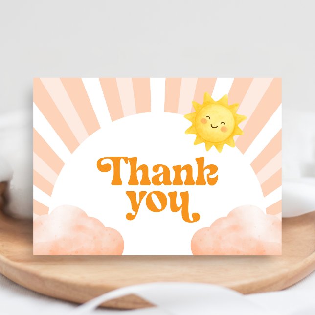 Tarjeta De Agradecimiento Here Comes the Sun Baby Shower Thank You Card (Sunshine Baby Shower Thank You Card
)
