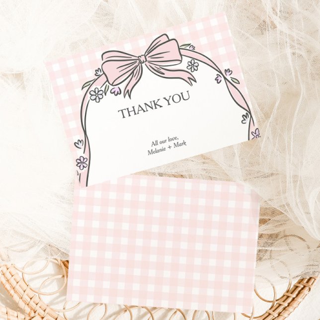 Tarjeta De Agradecimiento Here's the Scoop Pink Ice Cream Sundae Baby Shower (Subido por el creador)