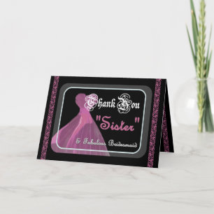 Tarjeta De Agradecimiento HERMANA DE PAREJA GRACIAS - Purple Gown