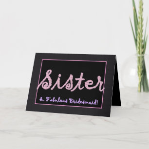 Tarjeta De Agradecimiento HERMANA Gracias Novia de Honor - Letras de Cuadro