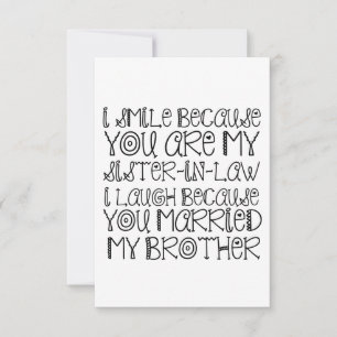 TARJETA DE AGRADECIMIENTO HERMANA SONRISA