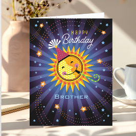 Tarjeta De Agradecimiento Hermano Celestial Sol Feliz Cumpleaños