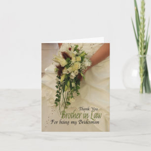 Tarjeta De Agradecimiento Hermano en Derecho Bridesman gracias