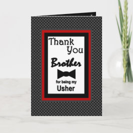 Tarjeta De Agradecimiento Hermano USHER Boda Gracias con Bow Tie