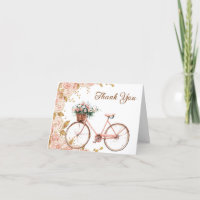 Hermosa Baby Shower de bicicleta con flores rosada