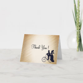 Tarjeta De Agradecimiento Hermosa Bicicleta Gracias En Blanco Por Dentro