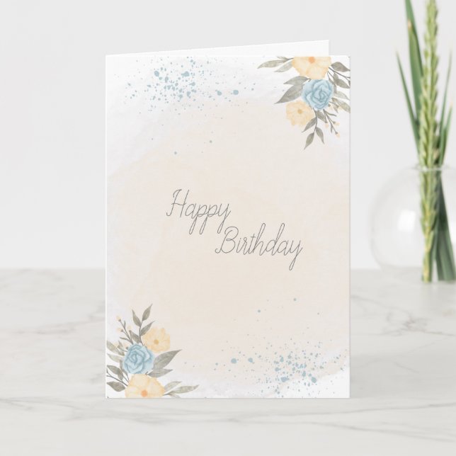 Tarjeta De Agradecimiento Hermosa carta de cumpleaños temática floral (Anverso)