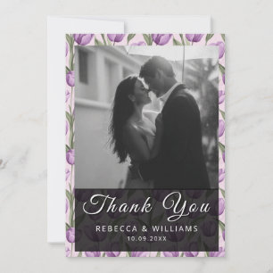 Tarjeta De Agradecimiento Hermosa Flor De Tulipán Recepción Boda Agradecimie