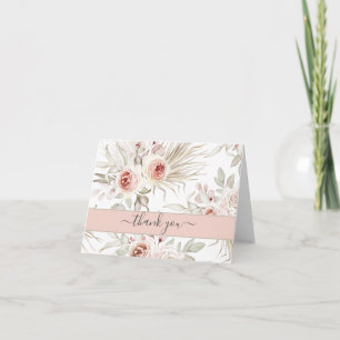 Tarjeta De Agradecimiento Hermosa Floral Rosa Pastel, Gracias
