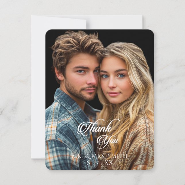 Tarjeta De Agradecimiento Hermosa Foto con Estilo Gracias   (Anverso)