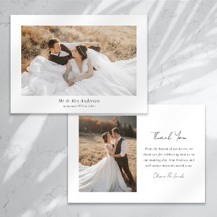 Tarjeta De Agradecimiento Hermosa foto de Boda de guiones