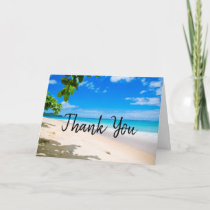 Tarjeta De Agradecimiento Hermosa foto de playa tropical soleada Gracias