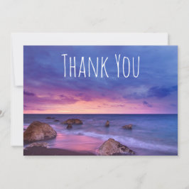 Tarjeta De Agradecimiento Hermosa fotografía costera de puesta de sol