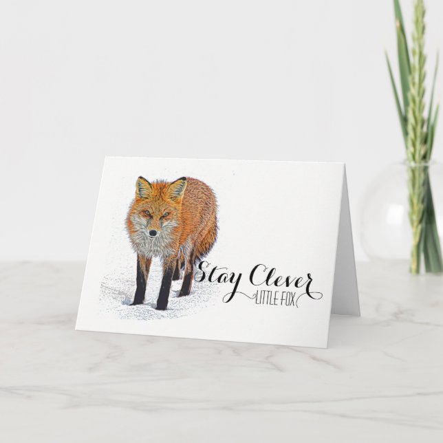 Tarjeta De Agradecimiento Hermosa Fox Art Notecard (Anverso)