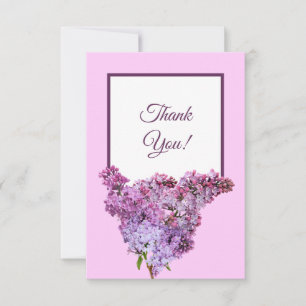 Tarjeta De Agradecimiento Hermosa lila floral púrpura