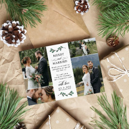 Tarjeta De Agradecimiento Hermosa Mistletoe Verde Navidades casados con mora