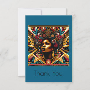 Tarjeta De Agradecimiento Hermosa mujer afroamericana